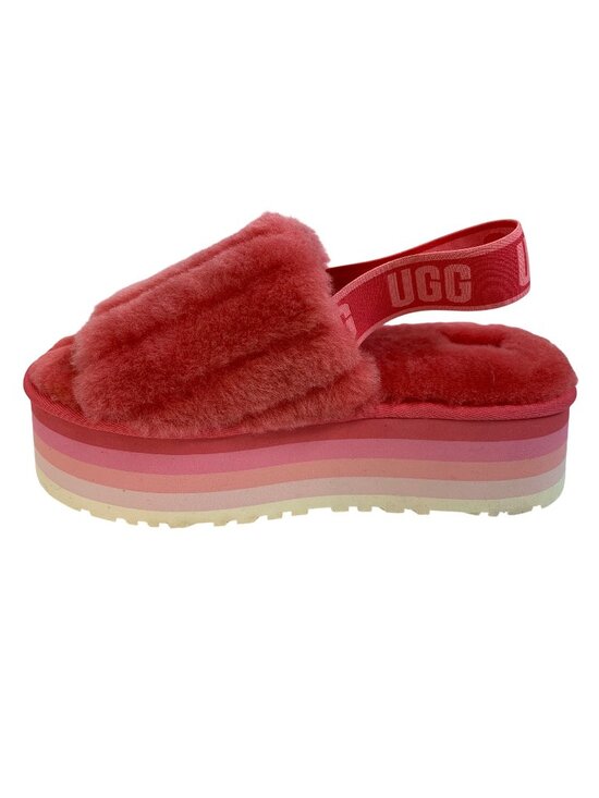 UGG Shoes - UGG Womens Fluffita Platform Sandals Red Gradient Sheepskin Size 8 EUC